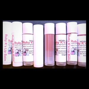 Natural homemade lip balms set of 4 tubes